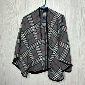 V.FRAAS Plaid‎ Poncho Shaw one Size